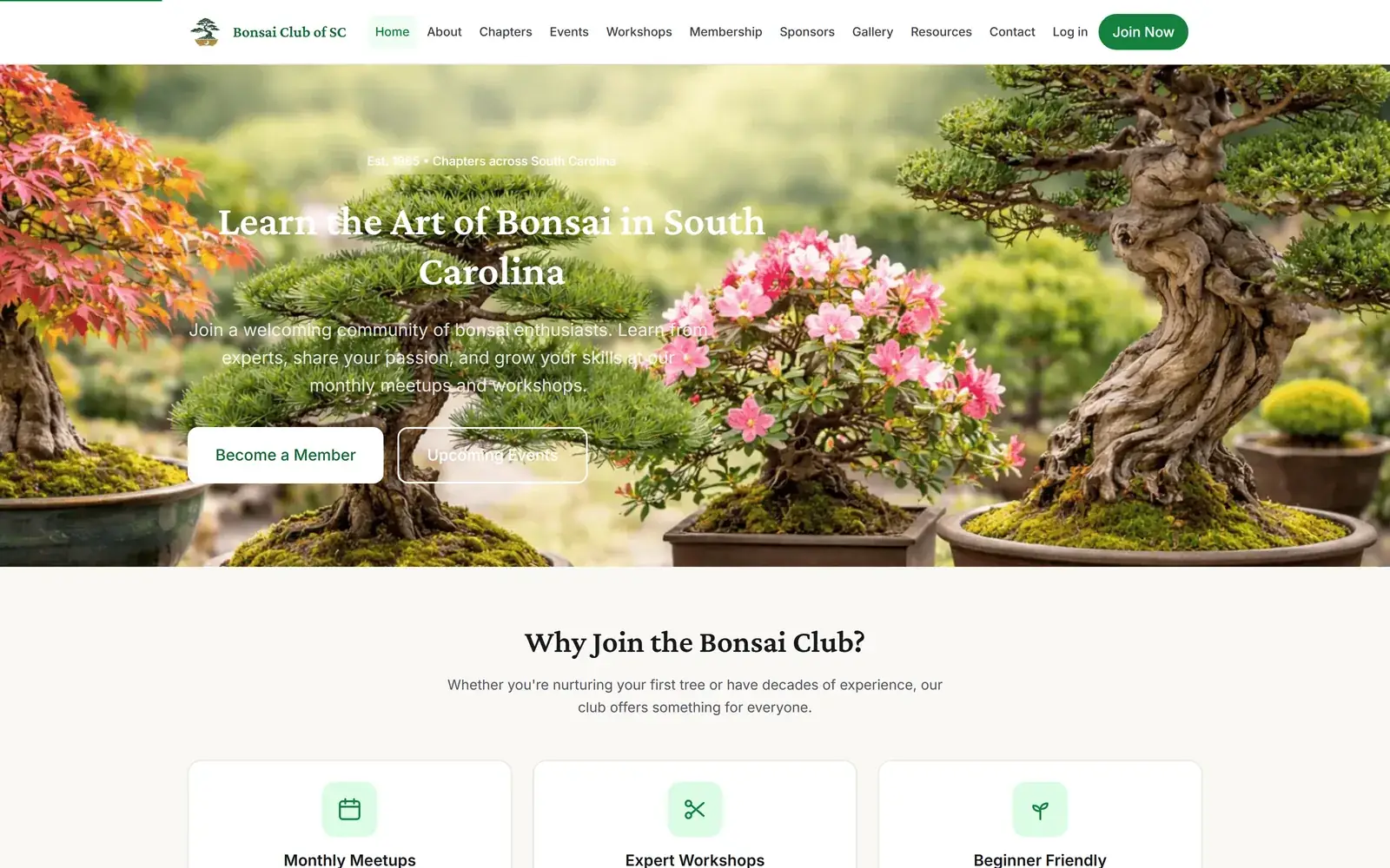 Bonsai Club of SC — site preview