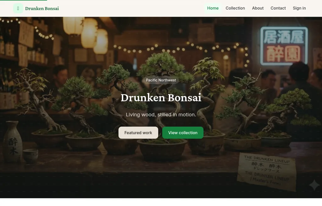Drunken Bonsai — site preview
