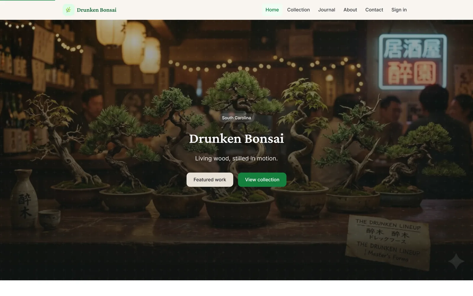 Drunken Bonsai — site preview