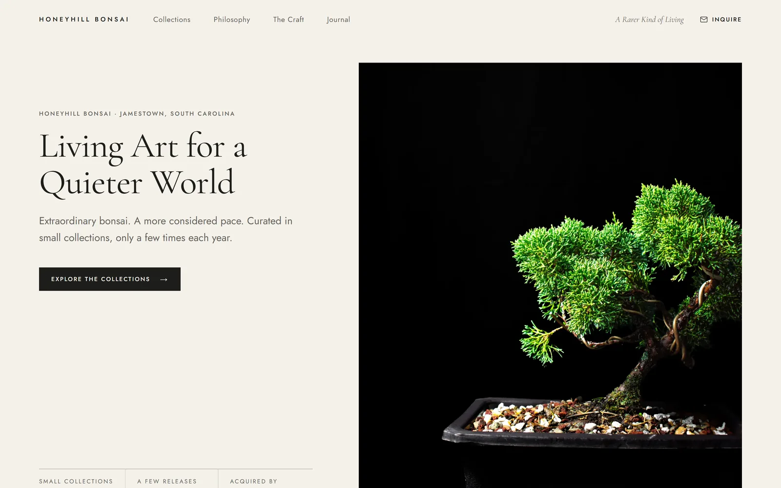 Honey Hill Bonsai — site preview