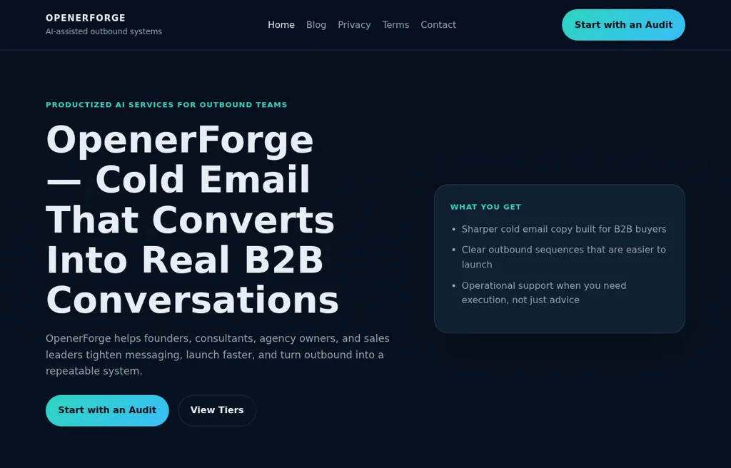 OpenerForge — site preview
