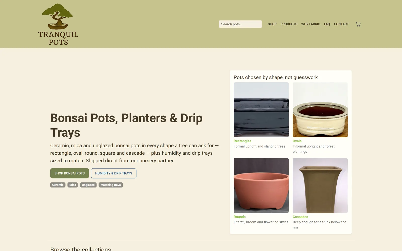 Tranquil Pots — site preview